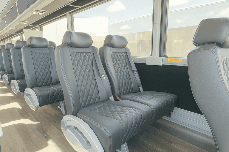 interior of Mount Vernon Coach Bus Service charter bus