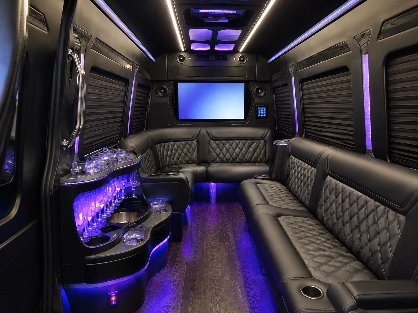 mount vernon 15 passenger party bus interior