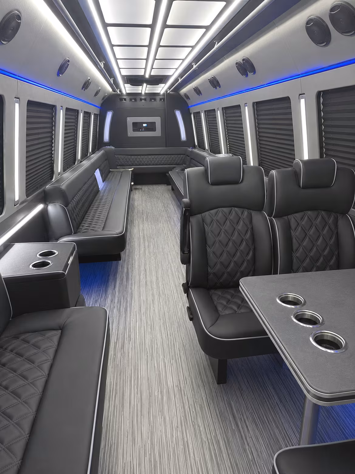 mount vernon 25 passenger party bus inside