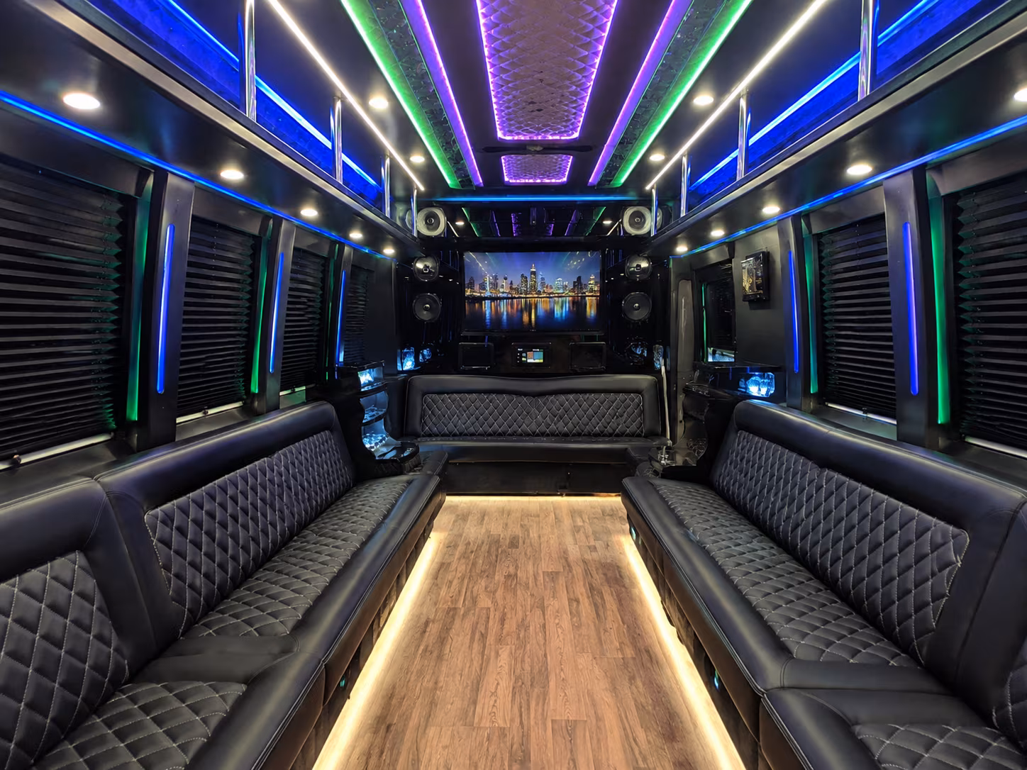 mount vernon 25 passenger party bus interior