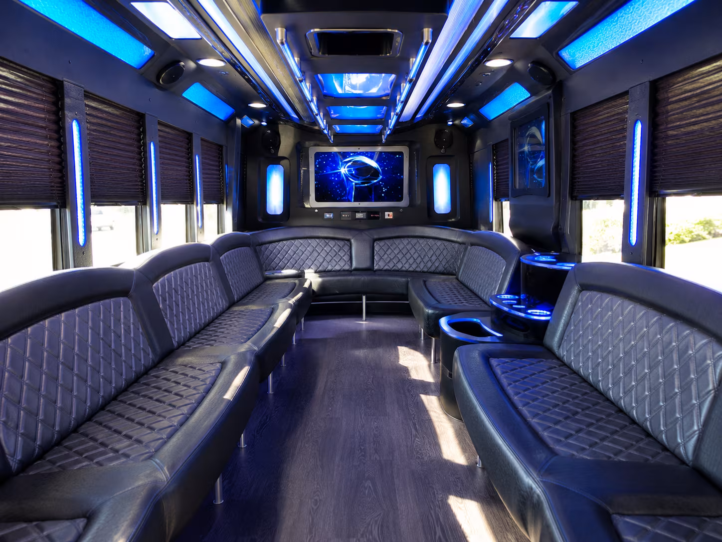mount vernon 28 passenger party bus inside