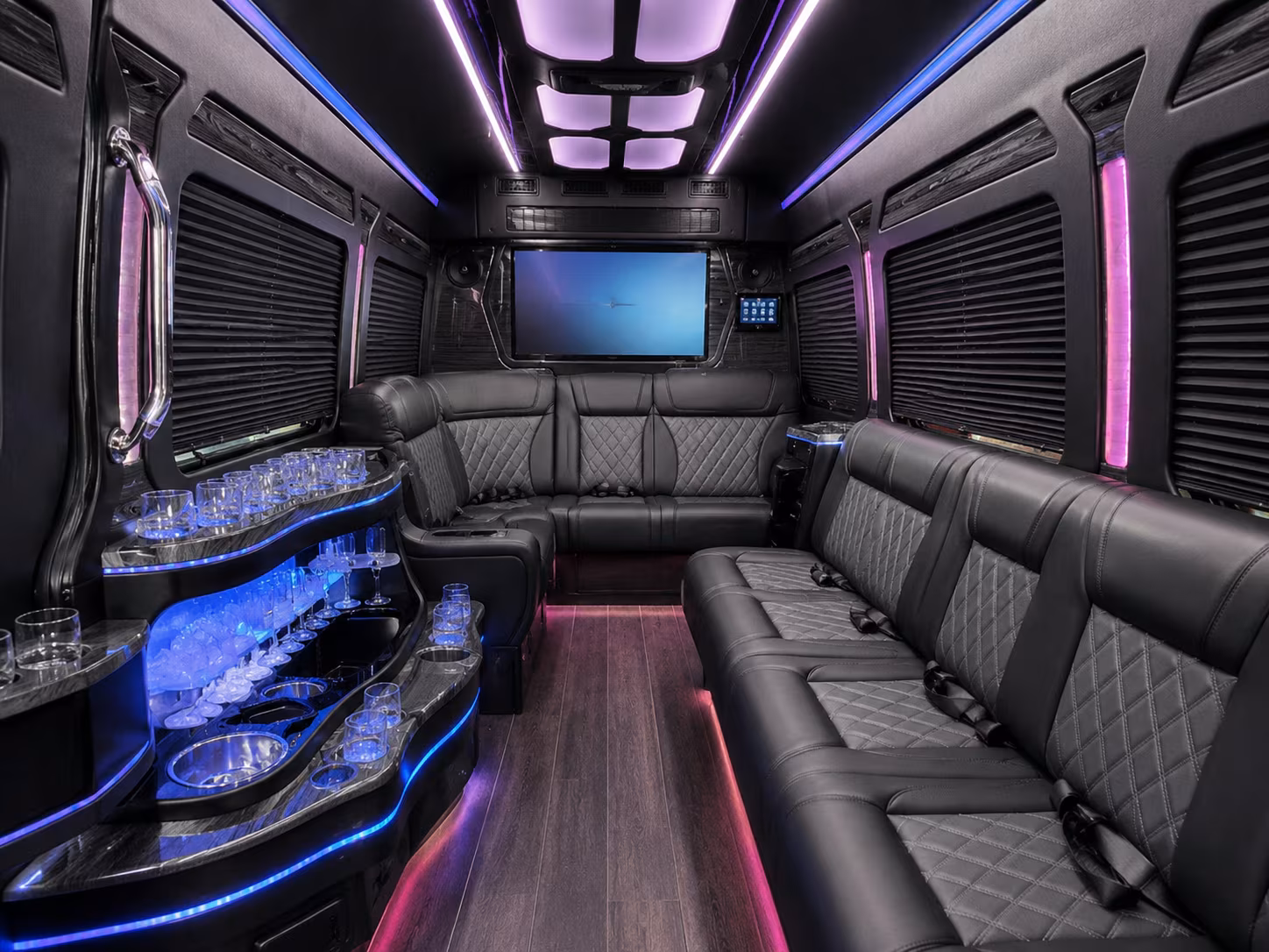 mount vernon 40 passenger party bus inside