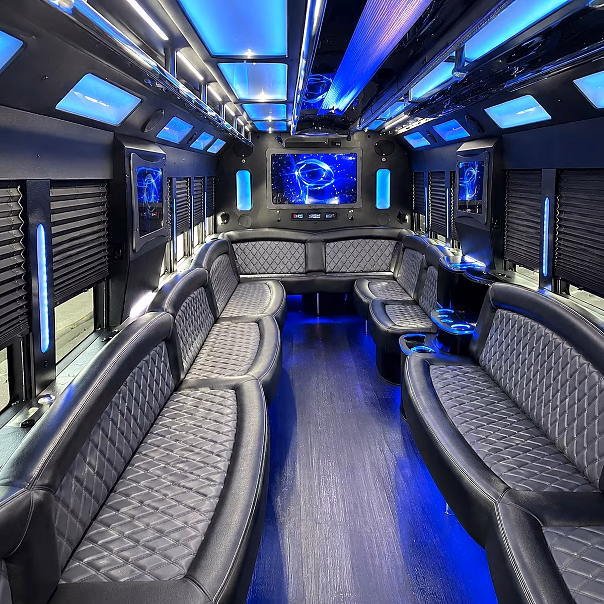 mount vernon 50 passenger party bus interior