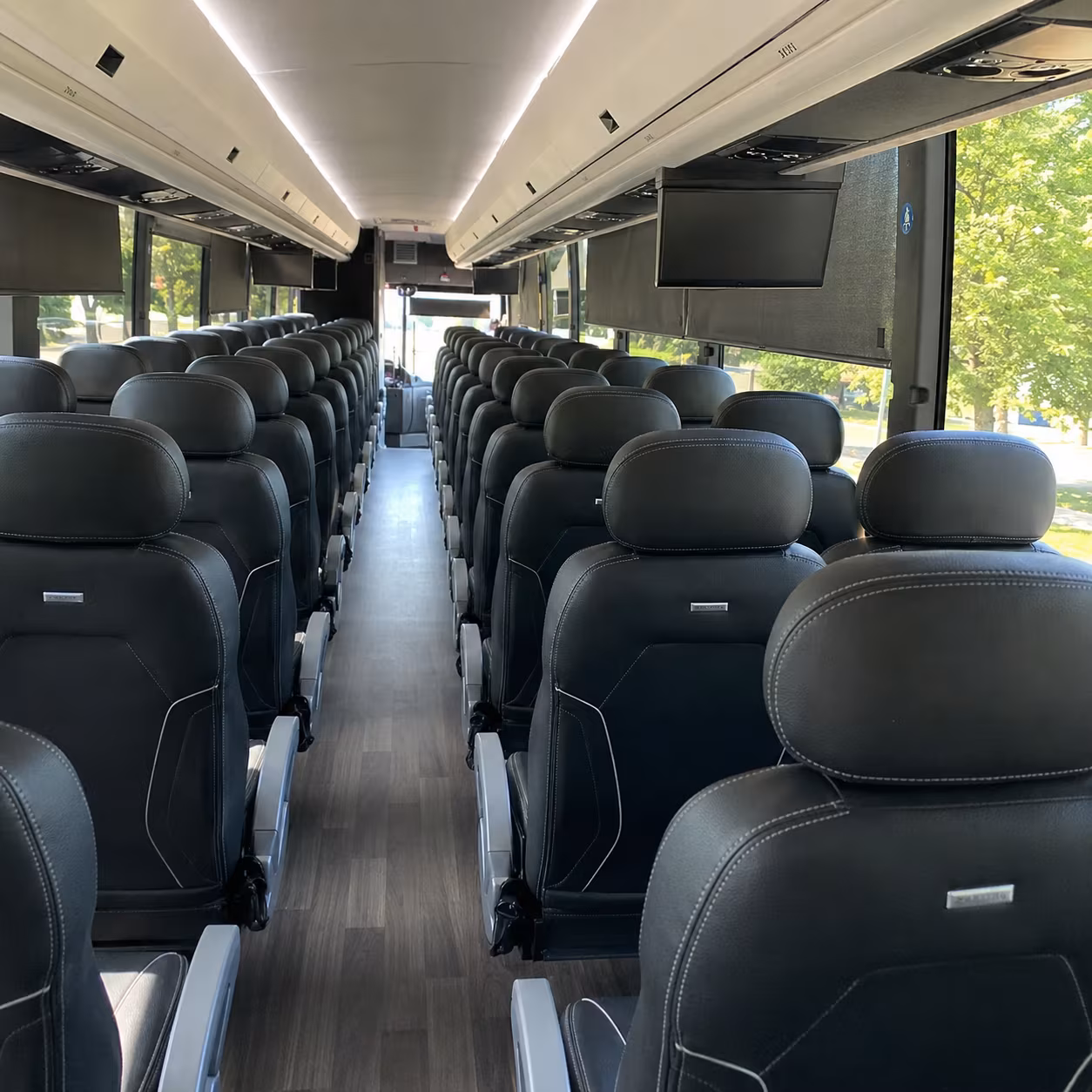 mount vernon 56 passenger charter bus inside